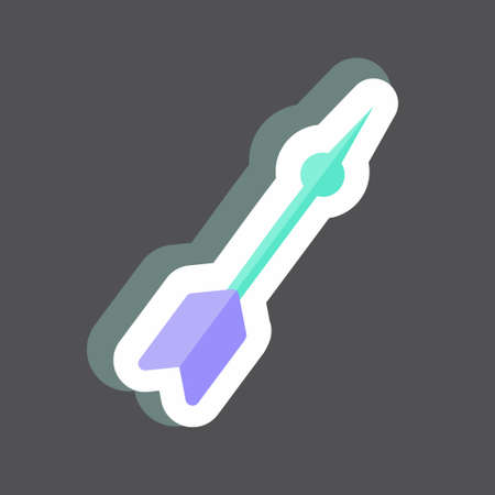 Darts Sticker in trendy isolated on black backgroundのイラスト素材