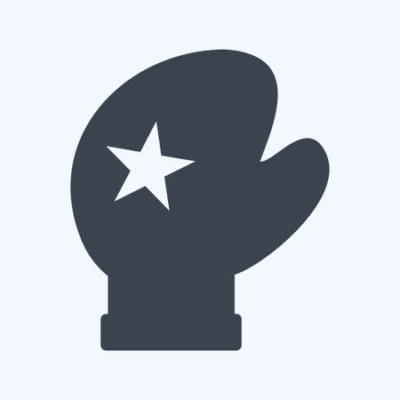 Glove Icon in trendy glyph style isolated on soft blue backgroundのイラスト素材