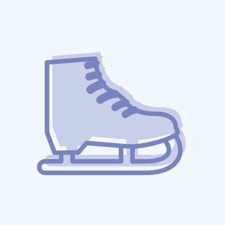 Ice Skate Icon in trendy two tone style isolated on soft blue backgroundのイラスト素材