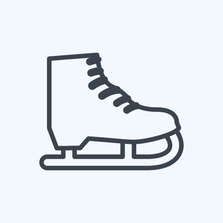 Ice Skate Icon in trendy line style isolated on soft blue backgroundのイラスト素材