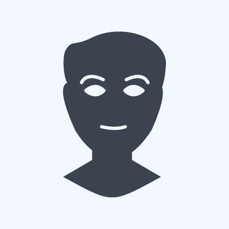 Icon Human Face - Glyph Style- Simple illustration, Good for Prints , Announcements, Etcのイラスト素材
