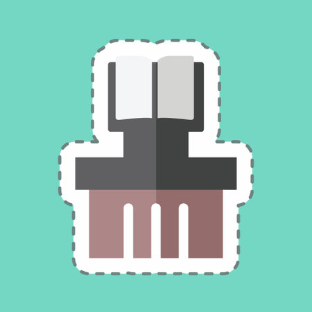 Sticker Ancient Book Exhibit, Line Cut - Simple illustration, Good for Prints , Announcements, Etcのイラスト素材