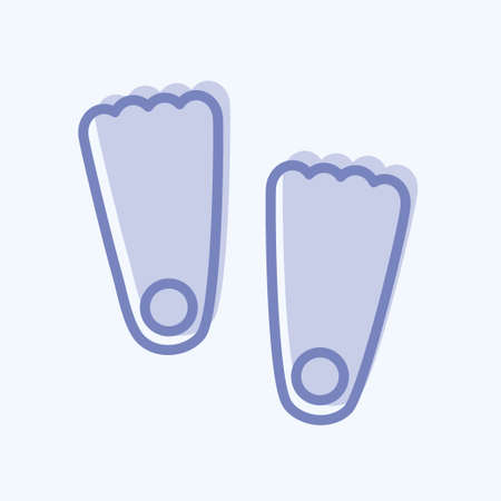 Swimming Fins Icon in trendy two tone style isolated on soft blue backgroundのイラスト素材