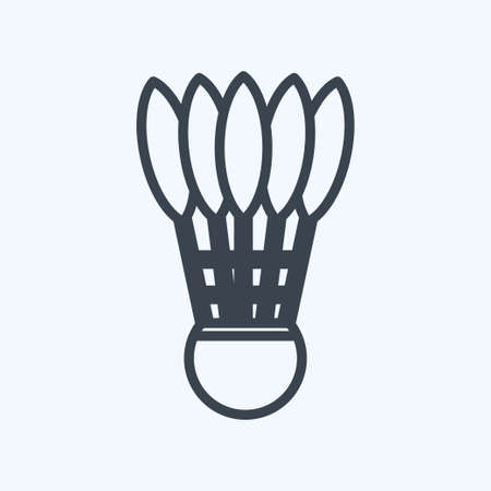 Shuttlecock Icon in trendy line style isolated on soft blue backgroundのイラスト素材
