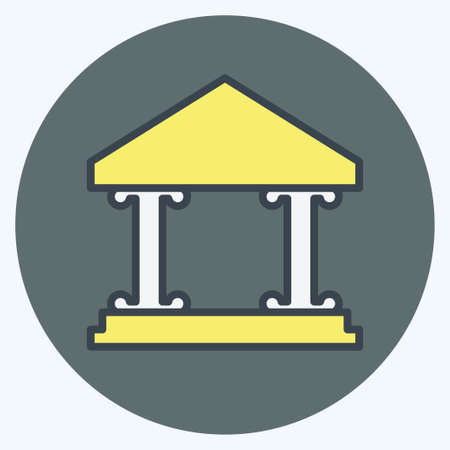 Icon Museum Building I - Color Mate Style- Simple illustration, Good for Prints , Announcements, Etcのイラスト素材