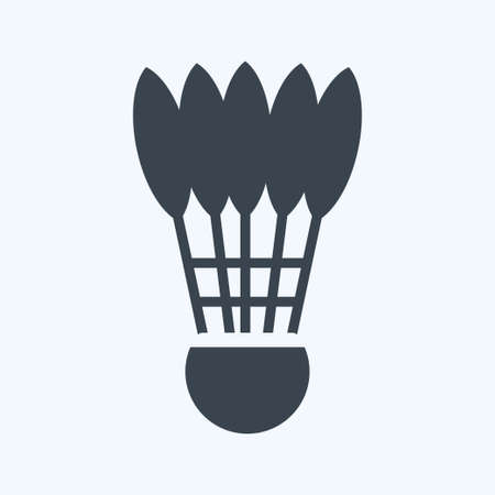Shuttlecock Icon in trendy glyph style isolated on soft blue backgroundのイラスト素材