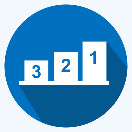 Positions Icon in trendy long shadow style isolated on soft blue backgroundのイラスト素材