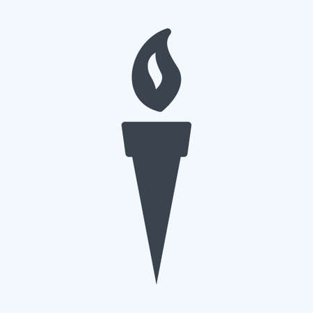 Torch Icon in trendy glyph style isolated on soft blue backgroundのイラスト素材