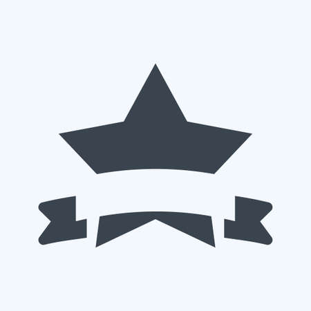 Winner Badge Icon in trendy glyph style isolated on soft blue backgroundのイラスト素材