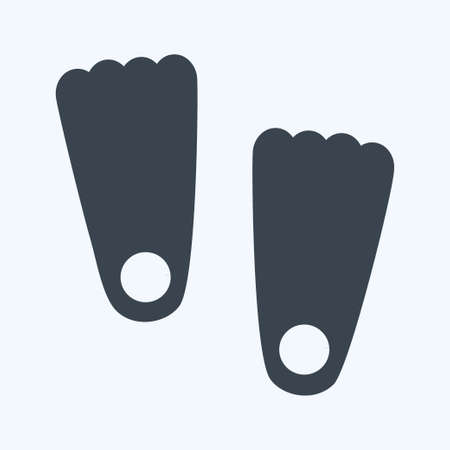 Swimming Fins Icon in trendy glyph style isolated on soft blue backgroundのイラスト素材