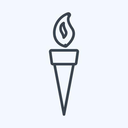 Torch Icon in trendy line style isolated on soft blue backgroundのイラスト素材