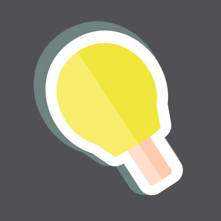 Table Tennis Sticker in trendy isolated on black backgroundのイラスト素材