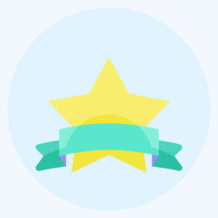 Winner Badge Icon in trendy flat style isolated on soft blue backgroundのイラスト素材
