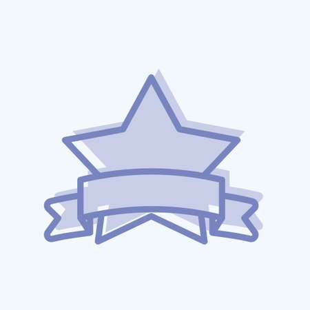 Winner Badge Icon in trendy two tone style isolated on soft blue backgroundのイラスト素材