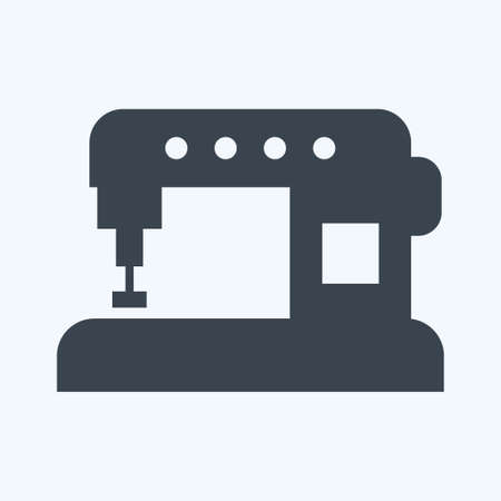 Automatic Machine Tailor Icon in trendy glyph style isolated on soft blue backgroundのイラスト素材