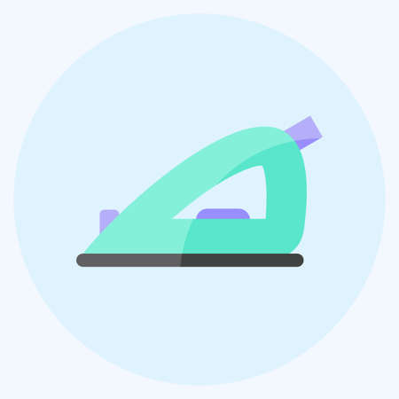 Iron Icon in trendy flat style isolated on soft blue backgroundのイラスト素材