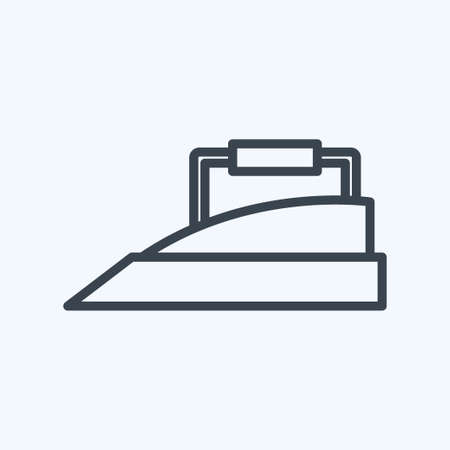 Heavy Iron Icon in trendy line style isolated on soft blue backgroundのイラスト素材