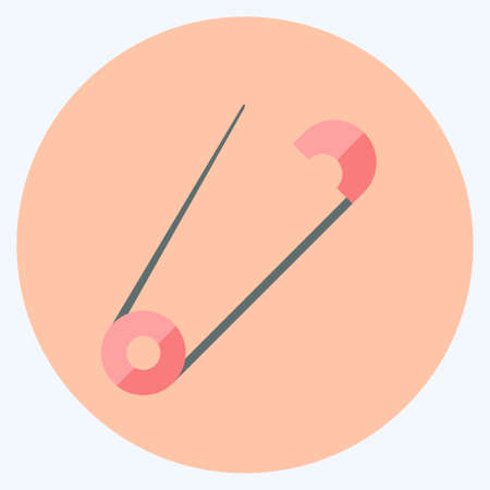 Open Safety Pin Icon in trendy flat style isolated on soft blue backgroundのイラスト素材