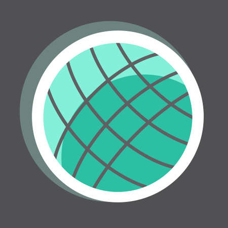 Wool Ball Sticker in trendy isolated on black backgroundのイラスト素材