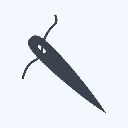 Needle Icon in trendy glyph style isolated on soft blue backgroundのイラスト素材