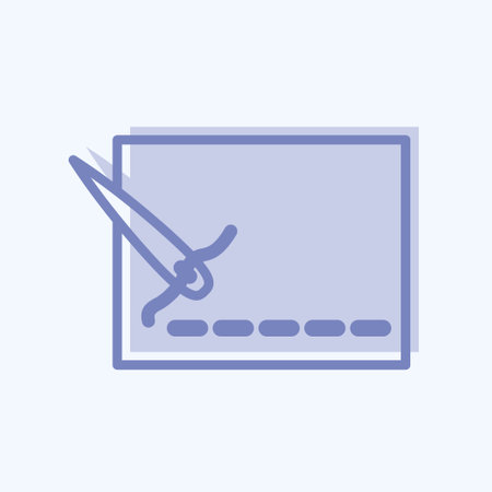 Stitching Lines Icon in trendy two tone style isolated on soft blue backgroundのイラスト素材
