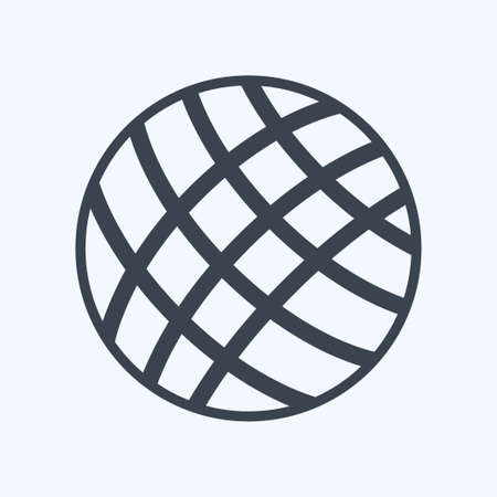 Wool Ball Icon in trendy line style isolated on soft blue backgroundのイラスト素材