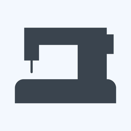 Sewing Machine Icon in trendy glyph style isolated on soft blue backgroundのイラスト素材