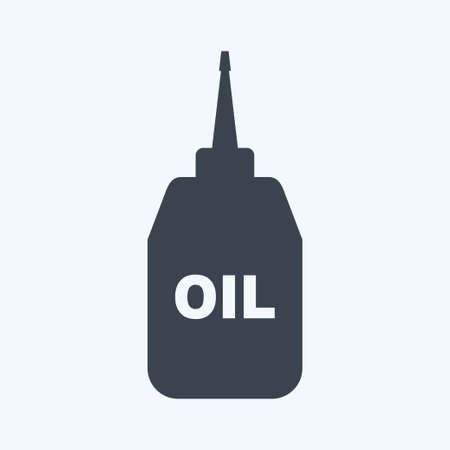 Sewing Oil Icon in trendy glyph style isolated on soft blue backgroundのイラスト素材