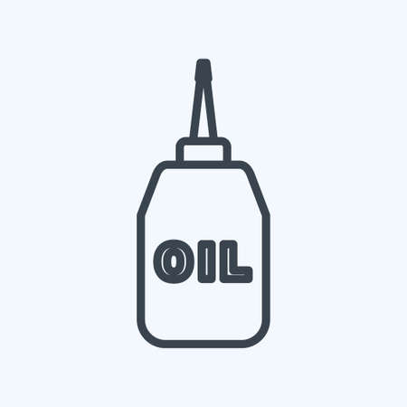 Sewing Oil Icon in trendy line style isolated on soft blue backgroundのイラスト素材