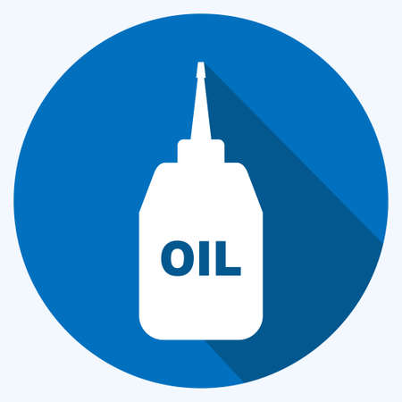 Sewing Oil Icon in trendy long shadow style isolated on soft blue backgroundのイラスト素材