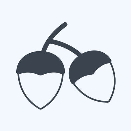Acorns Icon in trendy glyph style isolated on soft blue backgroundのイラスト素材