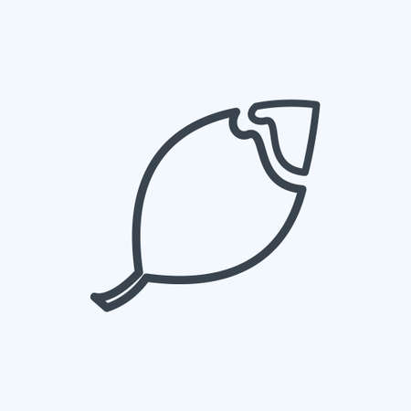 Broken Leaf Icon in trendy line style isolated on soft blue backgroundのイラスト素材