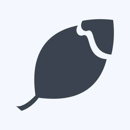 Broken Leaf Icon in trendy glyph style isolated on soft blue backgroundのイラスト素材