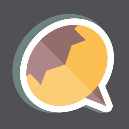 Chestnut Sticker in trendy isolated on black backgroundのイラスト素材