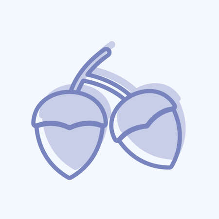 Acorns Icon in trendy two tone style isolated on soft blue backgroundのイラスト素材