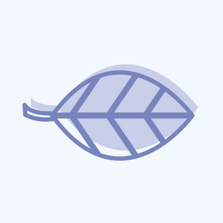 Leaf I Icon in trendy two tone style isolated on soft blue backgroundのイラスト素材
