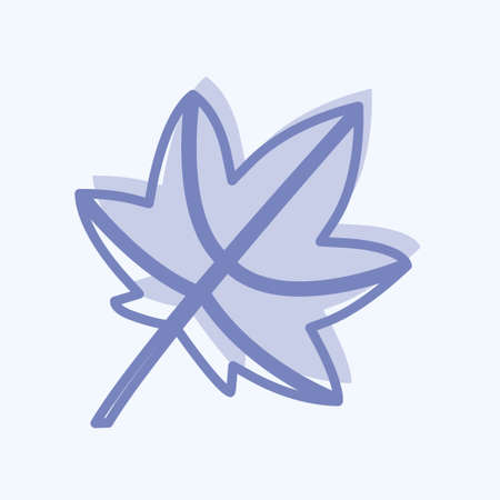 Leaf II Icon in trendy two tone style isolated on soft blue backgroundのイラスト素材