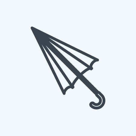 Umbrella Icon in trendy line style isolated on soft blue backgroundのイラスト素材