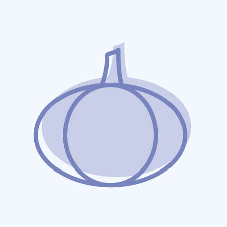 Pumpkin I Icon in trendy two tone style isolated on soft blue backgroundのイラスト素材