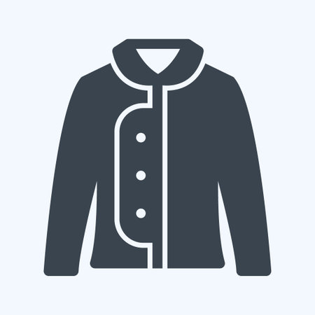 Warm Jacket Icon in trendy glyph style isolated on soft blue backgroundのイラスト素材