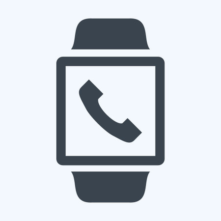 Call App Icon in trendy glyph style isolated on soft blue backgroundのイラスト素材