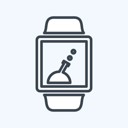 Game App Icon in trendy line style isolated on soft blue backgroundのイラスト素材