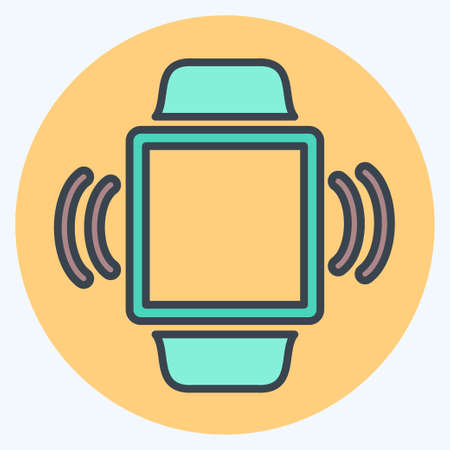 Vibration Icon in trendy color mate style isolated on soft blue backgroundのイラスト素材
