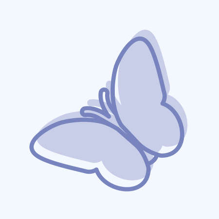 Butterfly Flying Icon in trendy two tone style isolated on soft blue backgroundのイラスト素材