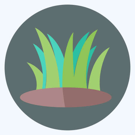 Grass Icon in trendy flat style isolated on soft blue backgroundのイラスト素材
