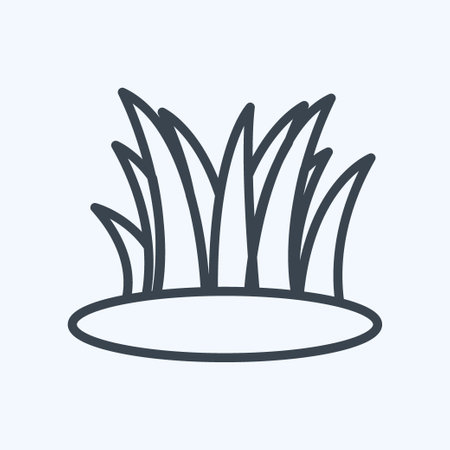 Grass Icon in trendy line style isolated on soft blue backgroundのイラスト素材