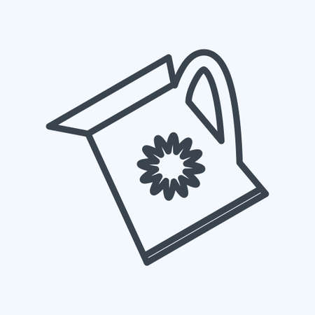 Watering Plants Icon in trendy line style isolated on soft blue backgroundのイラスト素材