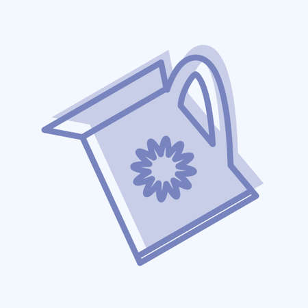Watering Plants Icon in trendy two tone style isolated on soft blue backgroundのイラスト素材
