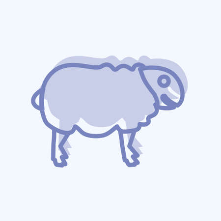 Sheep Icon in trendy two tone style isolated on soft blue backgroundのイラスト素材
