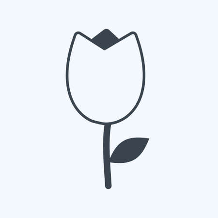 Tulip Icon in trendy glyph style isolated on soft blue backgroundのイラスト素材